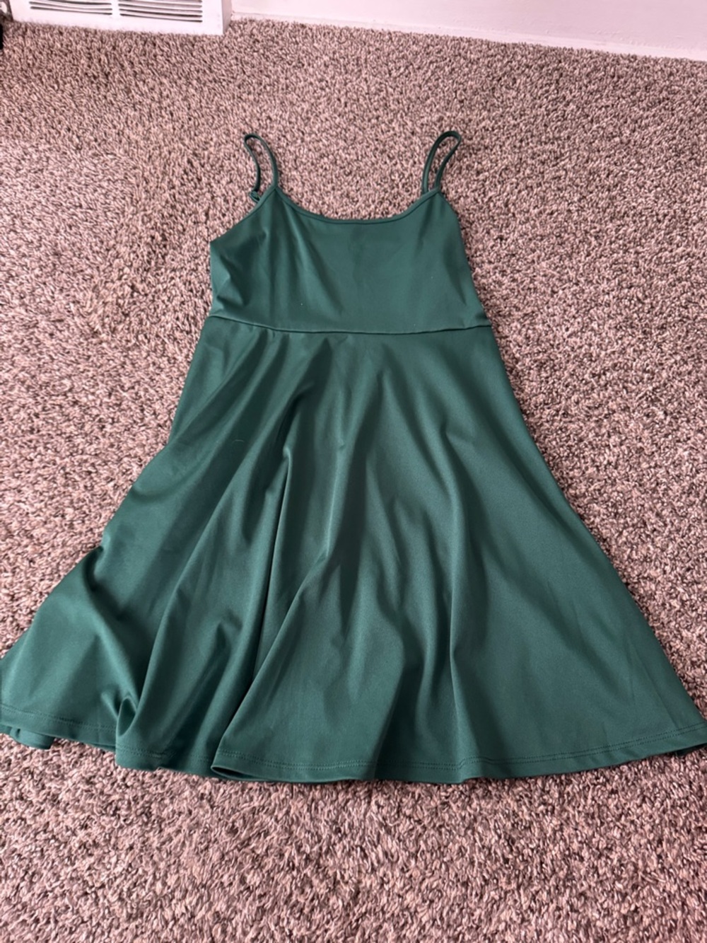 SHEIN Dark Green Spaghetti Strap Skater Dress